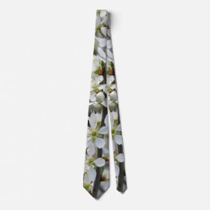 Spring,White Blossoms Photo Neck Tie