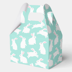 Spring White Bunnies Pattern Favour Box
