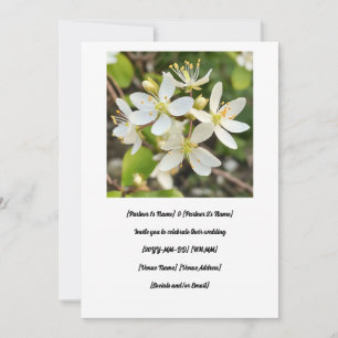 Spring White Serviceberry Flowers Wedding Invitation