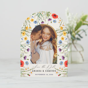 Spring Wild Flower Meadow Photo Wedding Save The Date