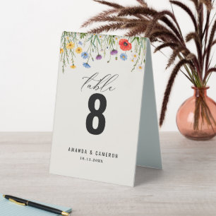 Spring Wild Flower Meadow Table Number
