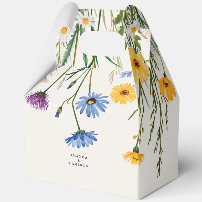 Spring Wild Flower Meadow Wedding  Favour Box (Front)
