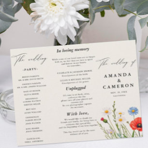 Spring Wild Flower Meadow  Wedding Program