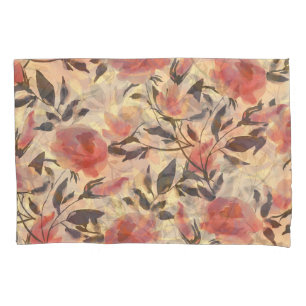 Spring wild roses: watercolor pattern. pillowcase
