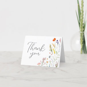 Spring Wildflower Baby in Bloom Baby Shower Thank You Card