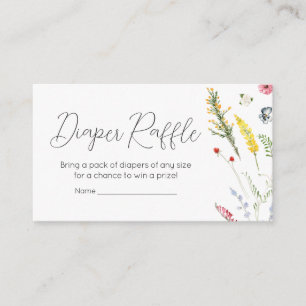 Spring Wildflower Baby in Bloom Diaper Raffle Enclosure Card