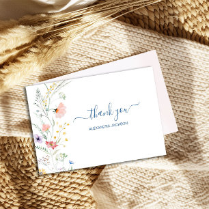 Spring Wildflower Baby in Bloom Multi-color Thank You Card