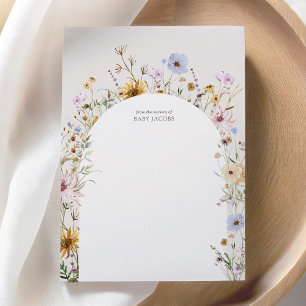 Spring Wildflower Baby Shower Thank You Card