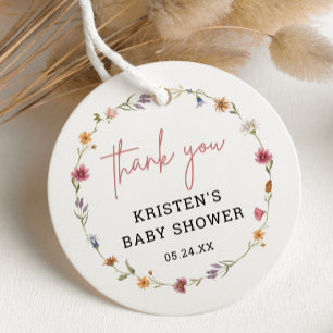 Spring Wildflower Baby Shower Thank You Favour Tag