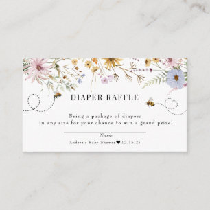 Spring Wildflower   Bee Baby Shower   Diaper  Enclosure Card