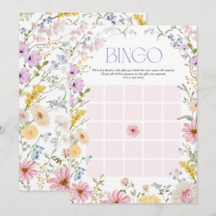 Spring Wildflower Bingo Baby Shower Game Card