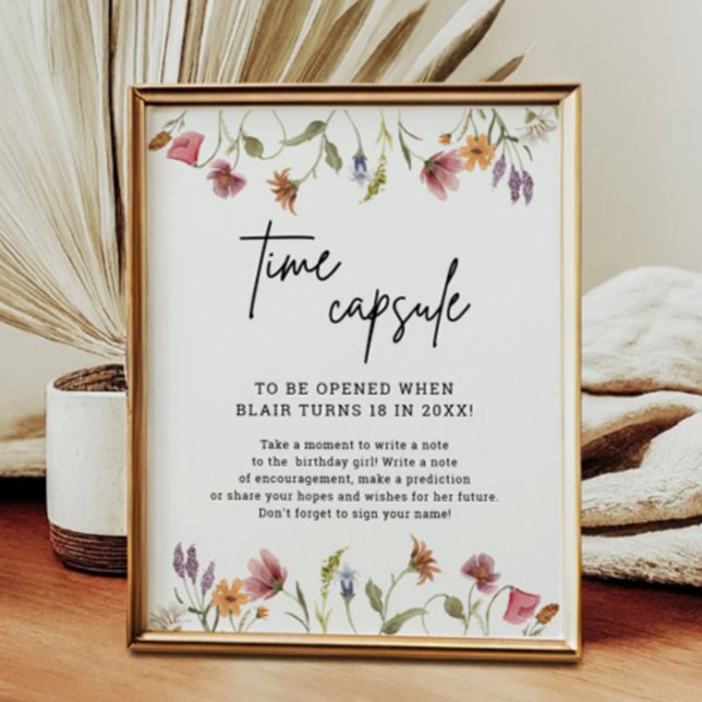 Spring Wildflower Birthday Time Capsule Sign (Creator Uploaded)