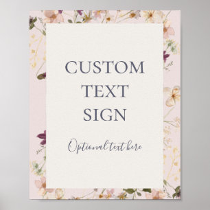 Spring Wildflower Blush Cards and Gifts Custom Poster