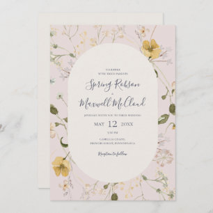Spring Wildflower   Blush Casual Wedding Invitation