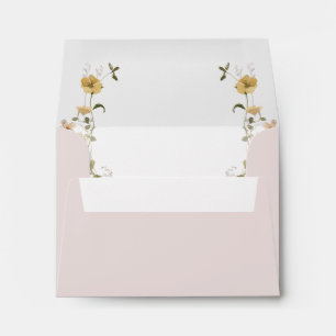 Spring Wildflower   Blush Self Addressed RSVP Envelope