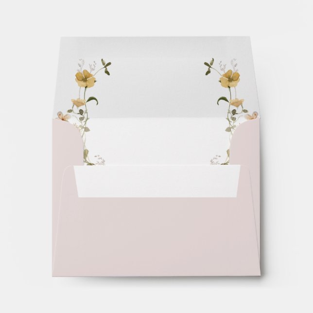 Spring Wildflower | Blush Self Addressed RSVP Envelope (Back (Bottom))