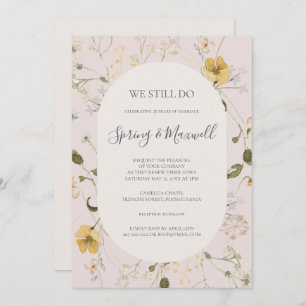 Spring Wildflower   Blush We Still Do Vow Renewal Invitation