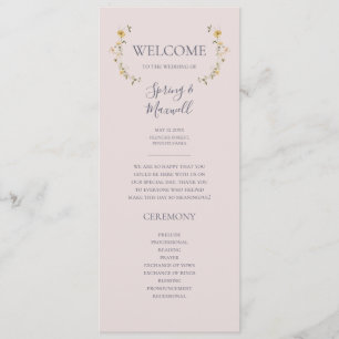 Spring Wildflower   Blush Wedding Program