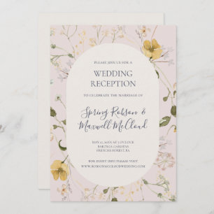 Spring Wildflower   Blush Wedding Reception Invitation