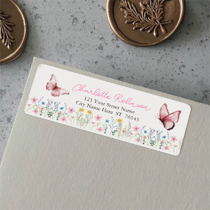 Spring Wildflower Boho Baby Shower Return Address Label