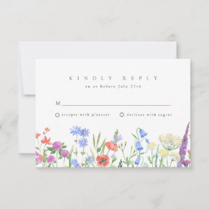 Spring Wildflower Boho Garden Wedding RSVP Card