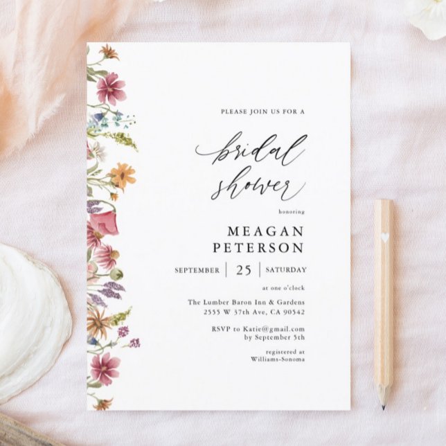 Spring Wildflower Bridal Shower Invitation (Creator Uploaded)