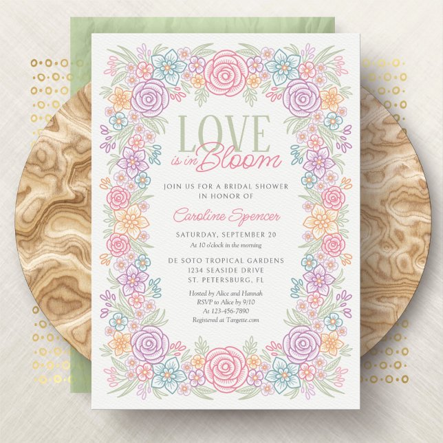 Spring Wildflower Bridal Shower Love In Bloom  Invitation (Creator Uploaded)