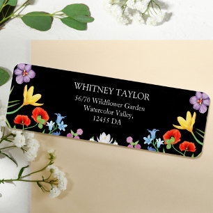 Spring Wildflower Bright Floral Wedding Address Return Address Label
