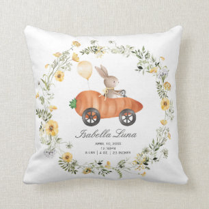 Spring Wildflower Bunny Rabbit Newborn Easter Gift Cushion