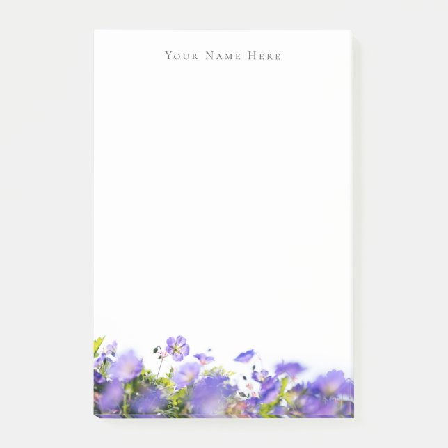 Spring wildflower customisable post-it notes (Front)