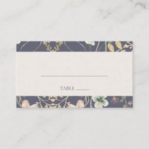 Spring Wildflower   Dusty Purple Flat Wedding Place Card
