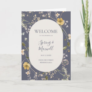 Spring Wildflower   Dusty Purple Folded Wedding Program