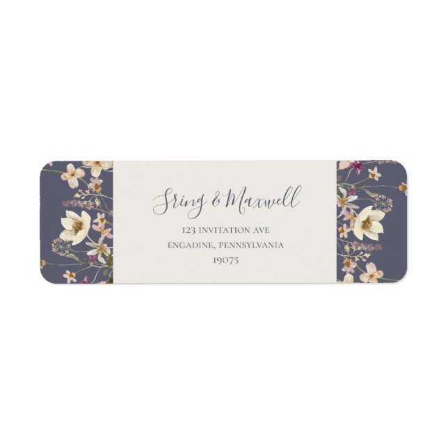 Spring Wildflower | Dusty Purple Return Address Label (Front)
