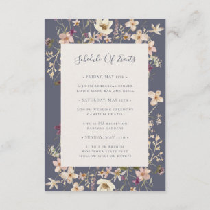 Spring Wildflower Dusty Purple Schedule of Events Enclosure Card