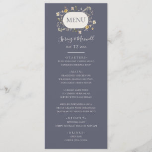 Spring Wildflower   Dusty Purple Wedding Dinner Menu