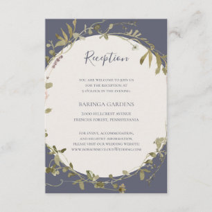 Spring Wildflower   Dusty Purple Wedding Reception Enclosure Card