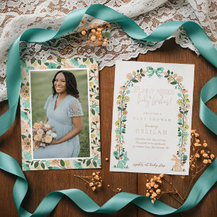 Spring Wildflower Easter Bunny Baby Shower Bow