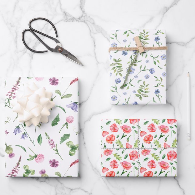 Spring Wildflower Essential Wrapping Paper Sheets (Front)