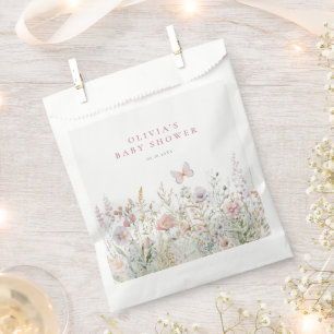 Spring Wildflower Field Butterfly Baby Shower Favour Bag