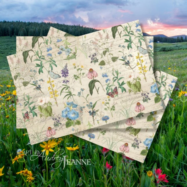 Spring Wildflower Floral Meadow Ephemera Decoupage Tissue Paper (Creator Uploaded)