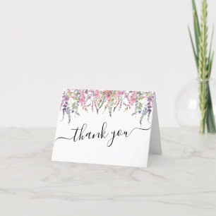 Spring Wildflower Floral Wedding Thank You Card