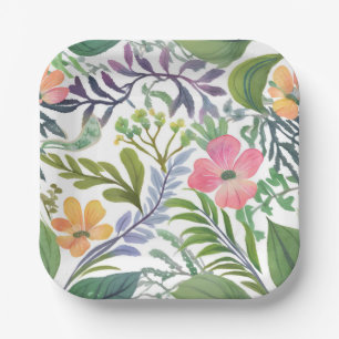 Spring Wildflower Florals Flower Fields Paper Plate