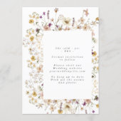 Spring Wildflower Frame Watercolor Wedding Save The Date (Back)