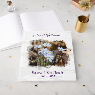 Spring Wildflower Funeral Memorial Service Guest Book