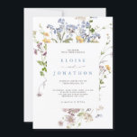 Spring Wildflower Garden All in One  Wedding   Invitation<br><div class="desc">Capture the beauty of nature on your special day with our exquisite wildflower watercolor wedding invitations. Elegant, unique, and blooming with love. Use the text fields to personalise the card with your own wording and details. If you want to change the font style, colour or text placement, simply click the...</div>