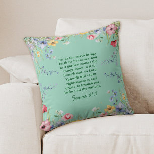 Spring Wildflower Garden Bible Verse Cushion