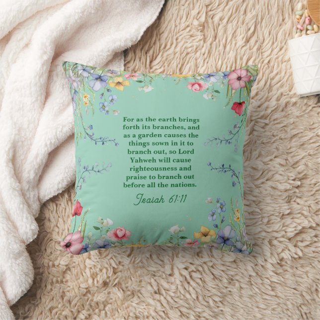 Spring Wildflower Garden Bible Verse Double Sided Cushion (Blanket)