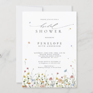 Spring Wildflower Garden Floral Chic Bridal Shower Invitation