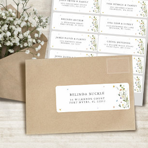 Spring Wildflower Garden Floral Guest Name Address