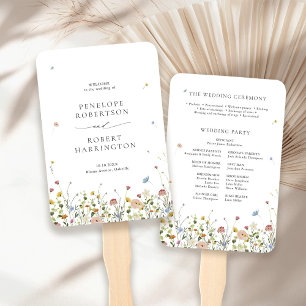 Spring Wildflower Garden Floral Minimalist Wedding Hand Fan